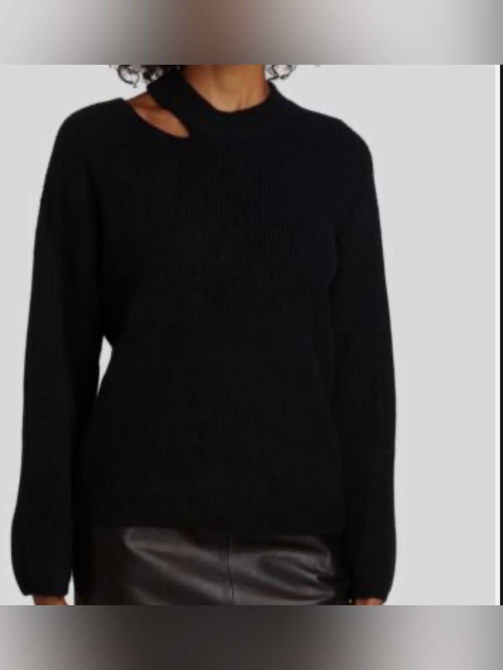 Rails Women’s Black Crewneck Sweater with Shoulder Cutout - Size Small